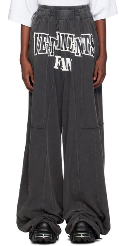 VETEMENTS Black Deconstructed 'Fan' Lounge Pants