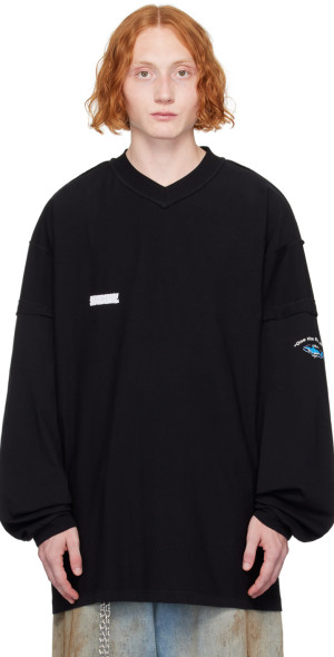 VETEMENTS - Black 'Limited Edition' Inside Out Long Sleeve T-Shirt