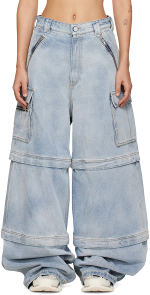 VETEMENTS - Blue Big Shape Transformer Jeans