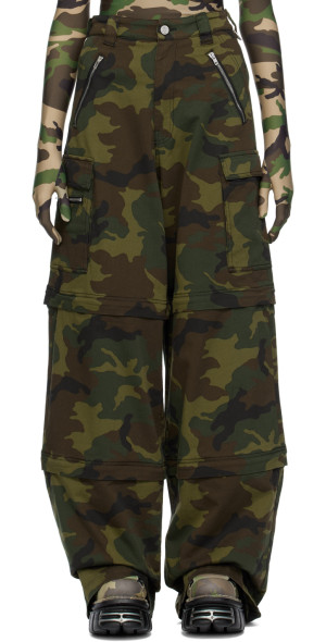 パンツ VETEMENTS TRANSFORMER CARGO PANTS VETEMENTS Green Transformer Camouflage Cargo Pants Vetements
