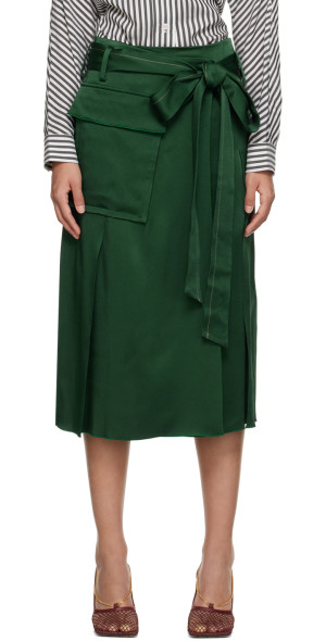 Victoria Beckham - Green Trench Midi Skirt