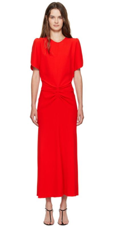 knee length dresses for ladies Gathered Waist Midi Dress in Peacock