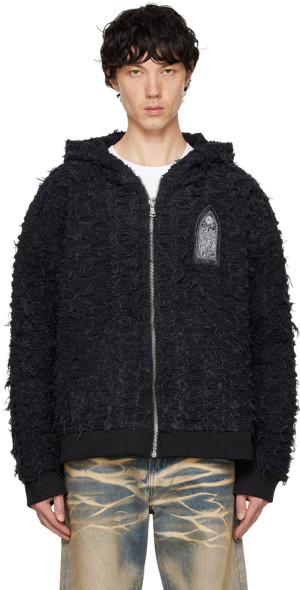 WHO DECIDES WAR / パーカー/XL/コットン/BLK Who Decides War - Black Husk Zip Up Hoodie