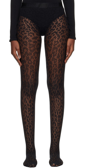 Collants Wolford Artiste Lace-Up - Noir, Rares, Neufs Sans étiquette