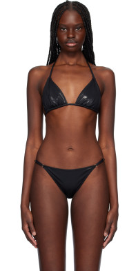 【関税込み】Yasmine Eslami ブラック Anna スイムウェア Yasmine Eslami: Black Anna Swimsuit | SSENSE