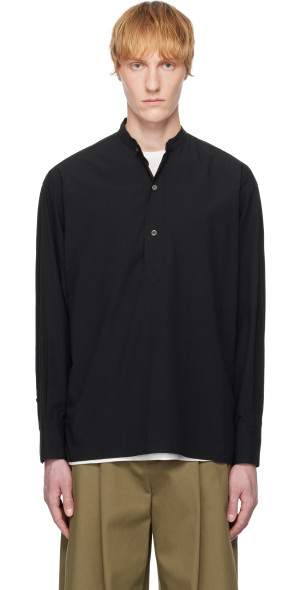 YLÈVE - Navy European Linen Silk Basque Knit Sweater