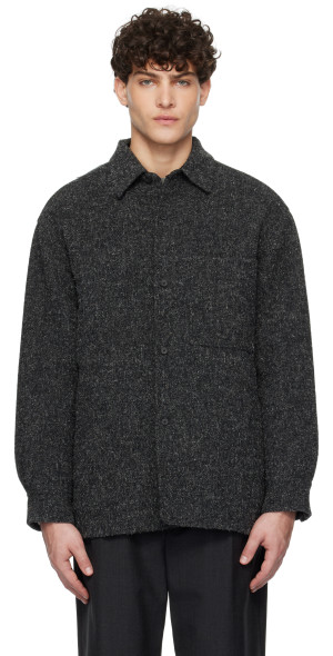 YLÈVE - Gray Wool Kemp Overshirt