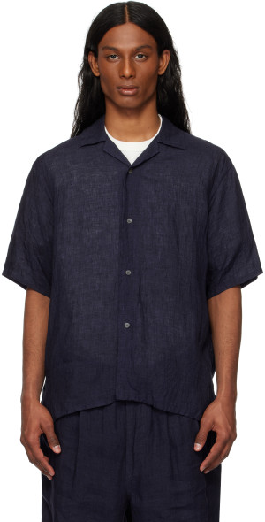 トップス YLEVE European Linen Silk Knit Pullover YLÈVE - Navy European Linen Silk Basque Knit Sweater