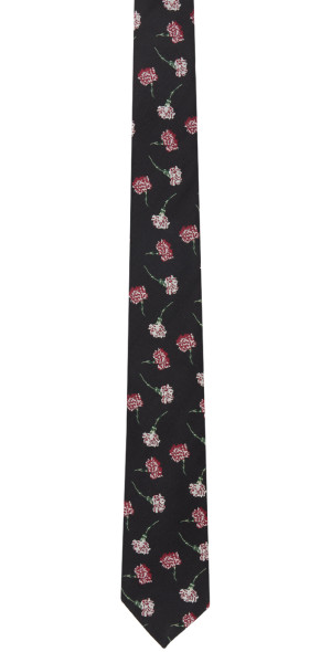 Yohji Yamamoto COSTUME D'HOMME 花柄ネクタイ Yohji Yamamoto - Black POUR HOMME Flower Pattern Tie