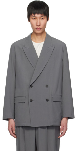 YOKE - Gray Double-Breasted Blazer