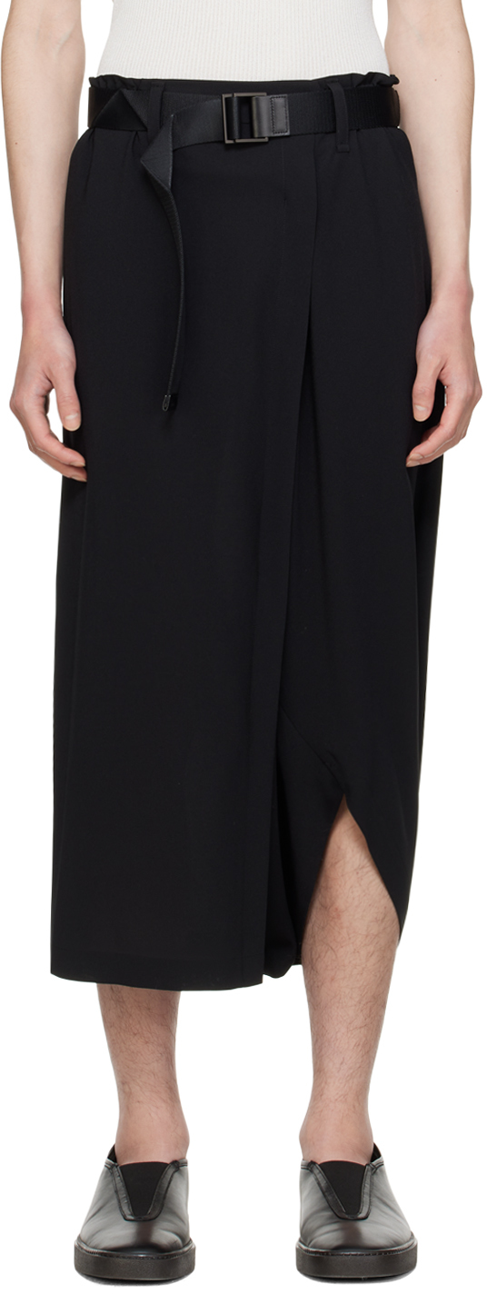 132 5. ISSEY MIYAKE - Black Seamless Bottoms Basic Trousers