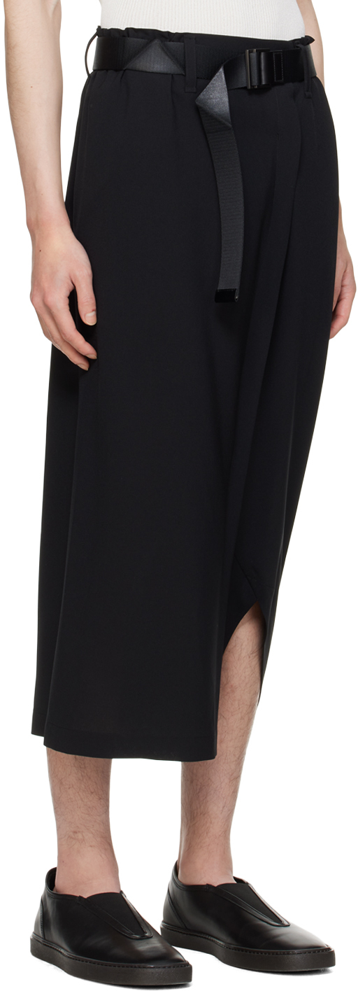 132 5. ISSEY MIYAKE - Black Seamless Bottoms Basic Trousers
