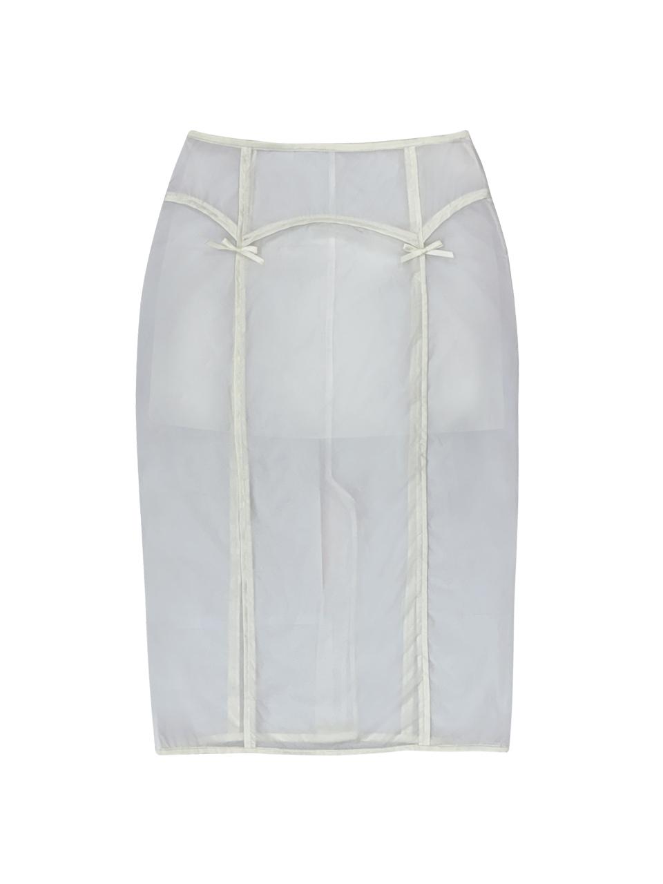 145office alice ribbon skirt-white
