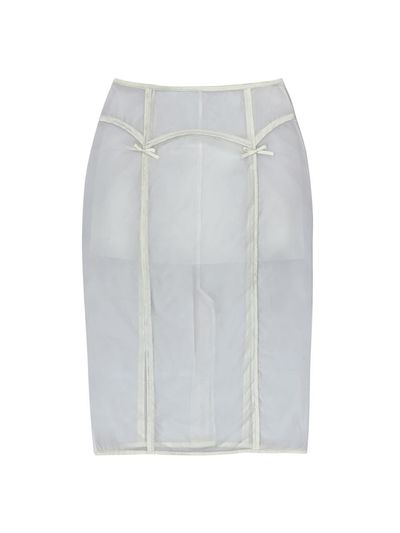 145office alice ribbon skirt-white