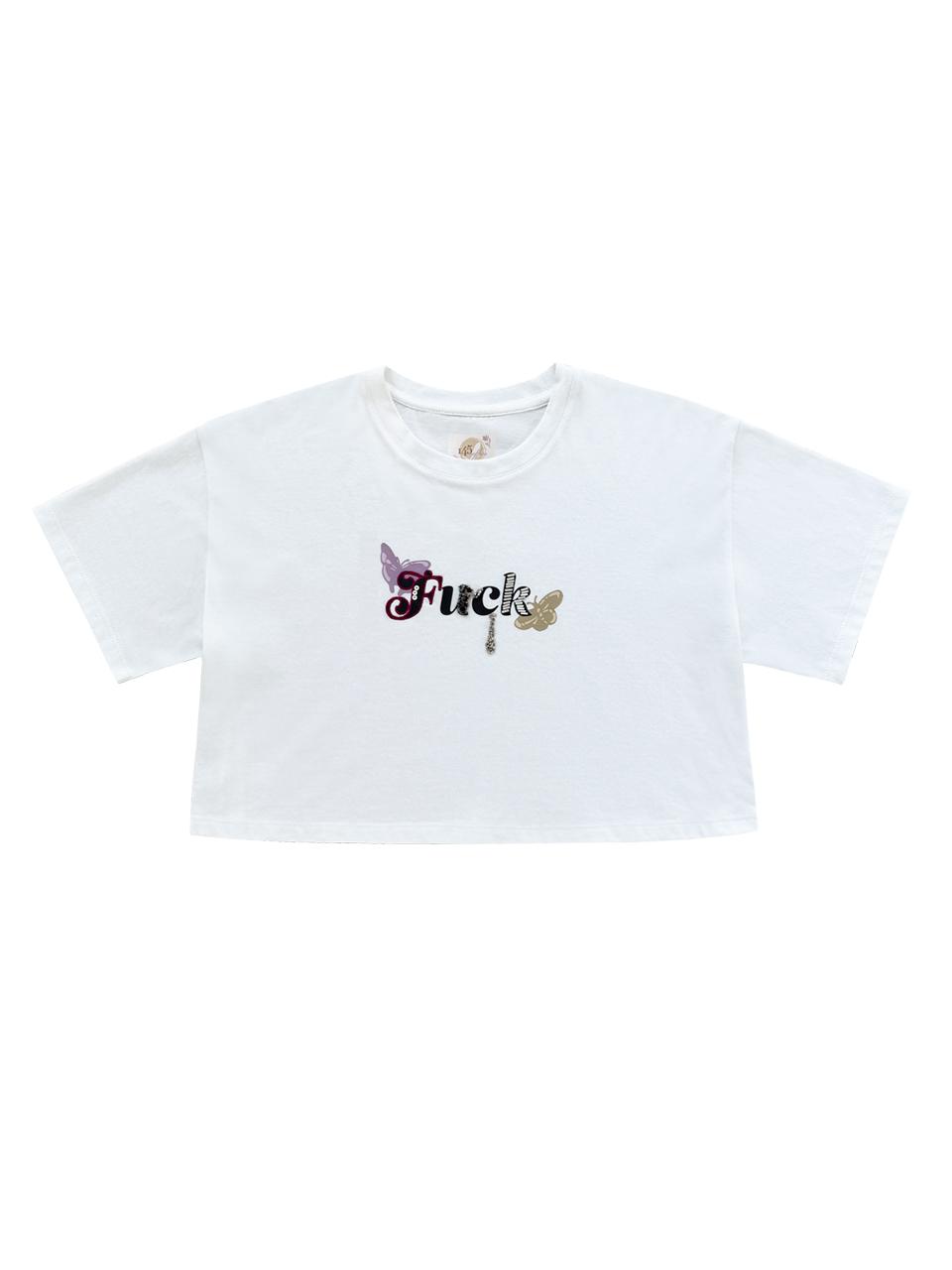 145office fuck cropped T-shirts