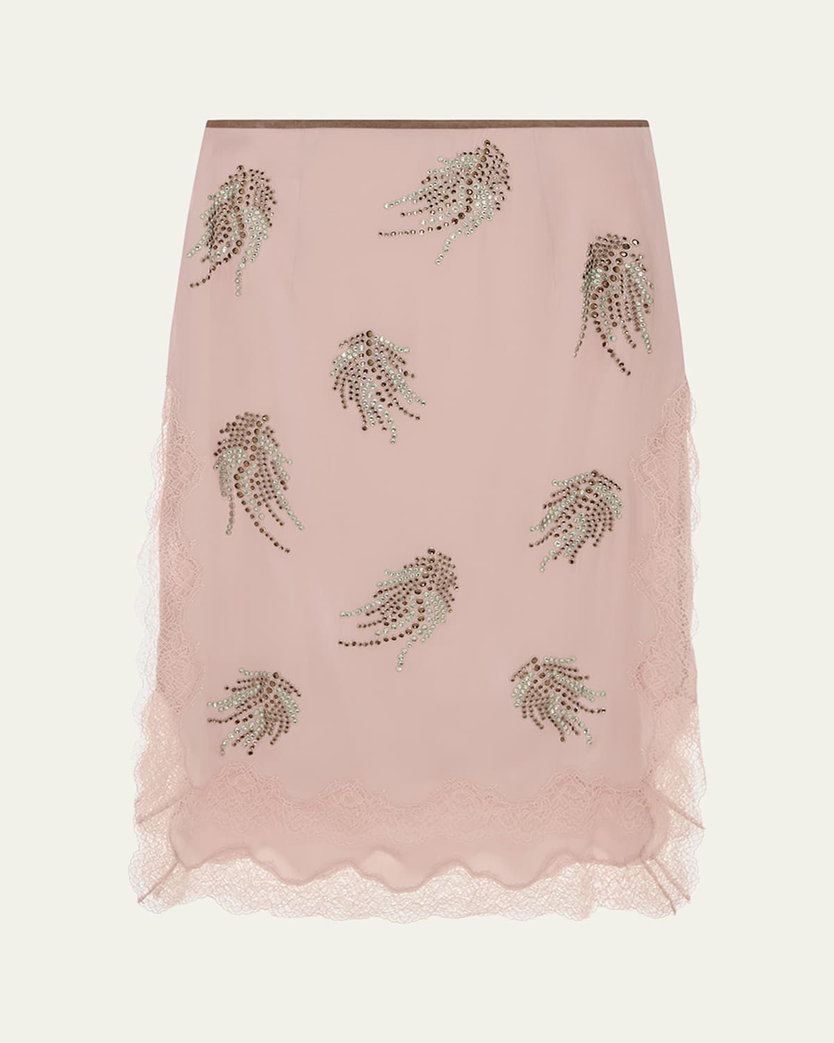 16ARLINGTON Liri Embellished Silk Midi Skirt