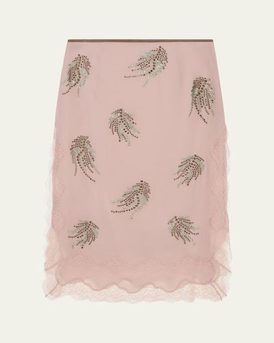 16ARLINGTON Liri Embellished Silk Midi Skirt