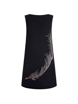 16arlington black feather dress 16arlington Visea Nero Feathered Strapless Mini Dress main image 1