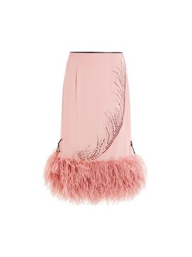 16Arlington Women's Merrow Feather-Trimmed Embellished Skirt