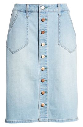 1822 Denim 1822 Denim Button Front Denim Skirt