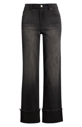 1822 Denim 1822 Denim Cuffed Raw Hem Straight Leg Jeans