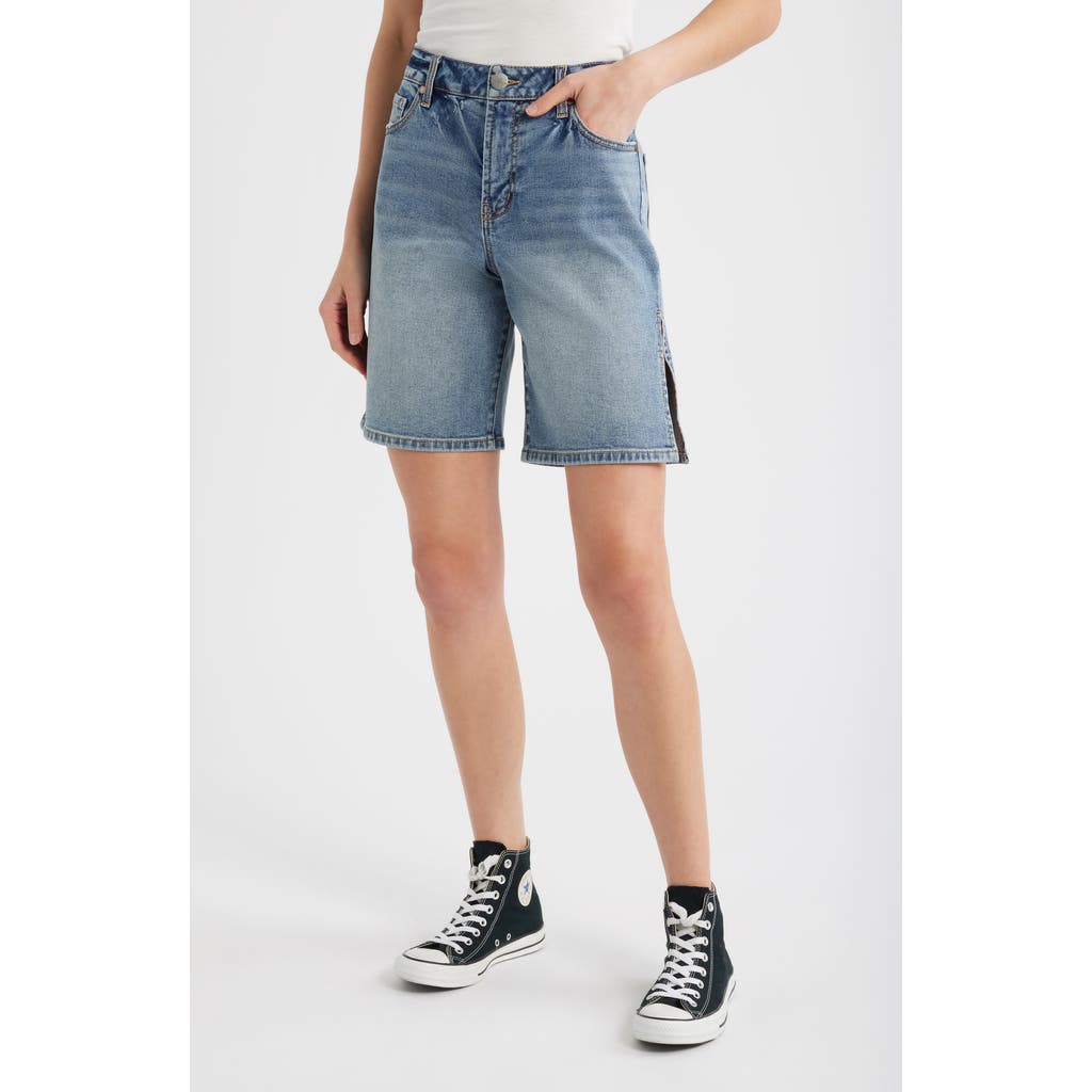 1822 Denim 1822 Denim High Waist Mid Thigh Denim Shorts