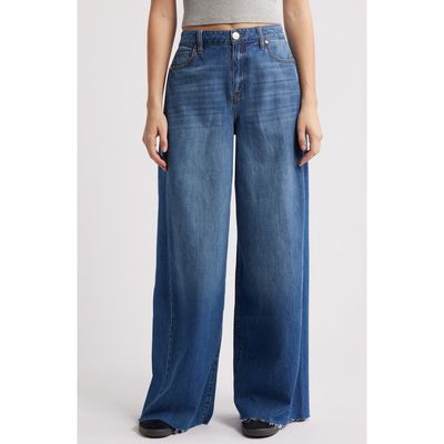 1822 Denim 1822 Denim Raw Hem High Waist Wide Leg Jeans