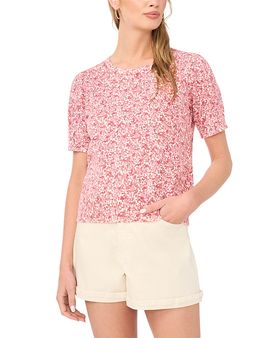 1.state 1.state Floral Print Crewneck Top