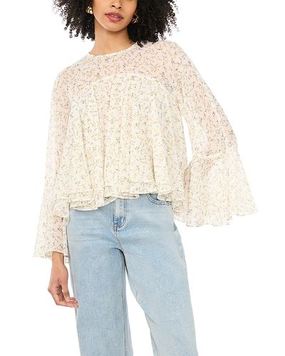 1.state 1.state Long Sleeve Ruffle Blouse