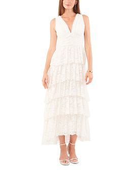 1.state 1.state Sleeveless Tiered Lace Maxi Dress