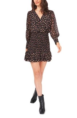 1.STATE 1.STATE Smocked Ruffle Long Sleeve Minidress