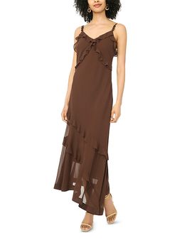 1.state 1.state V Neck Asymmetrical Dress