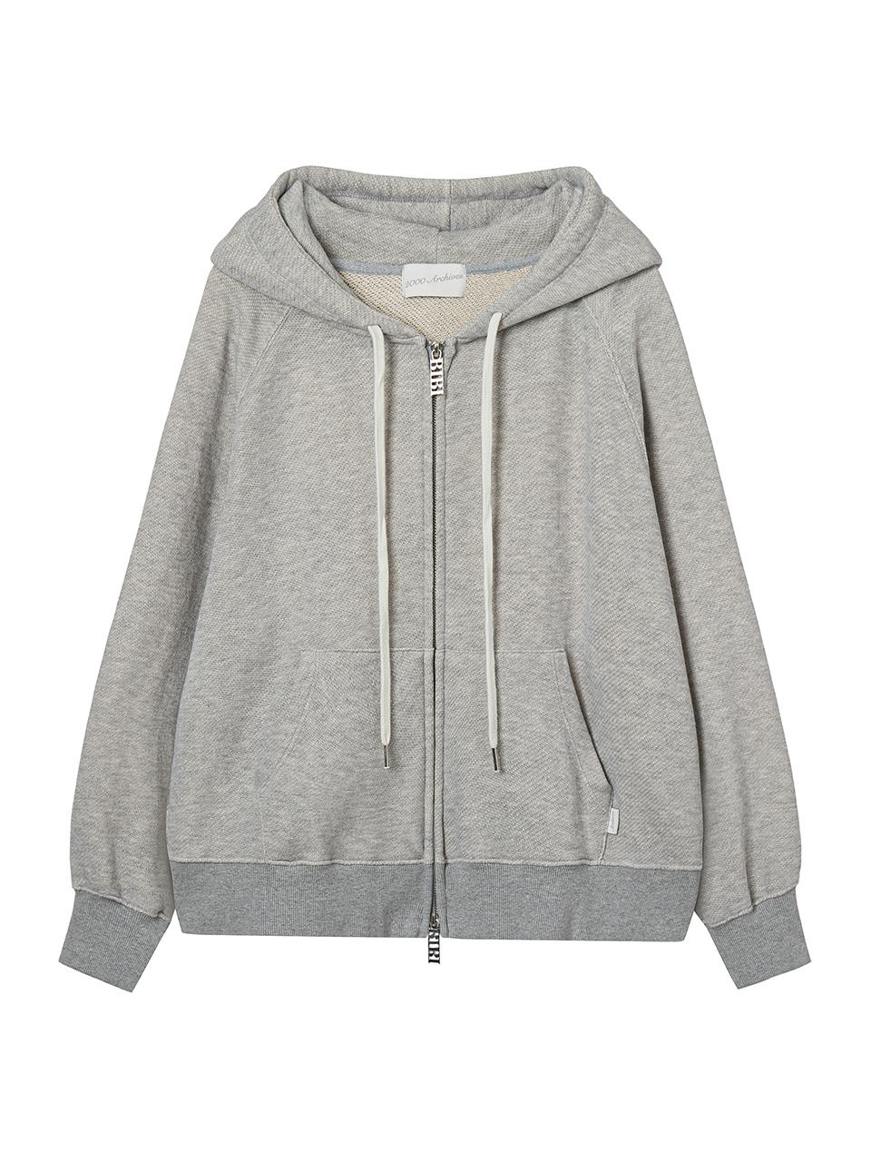 2000 Archives 81 OVERSIZED HOODIE ZIP UP (MELANGE GREY)