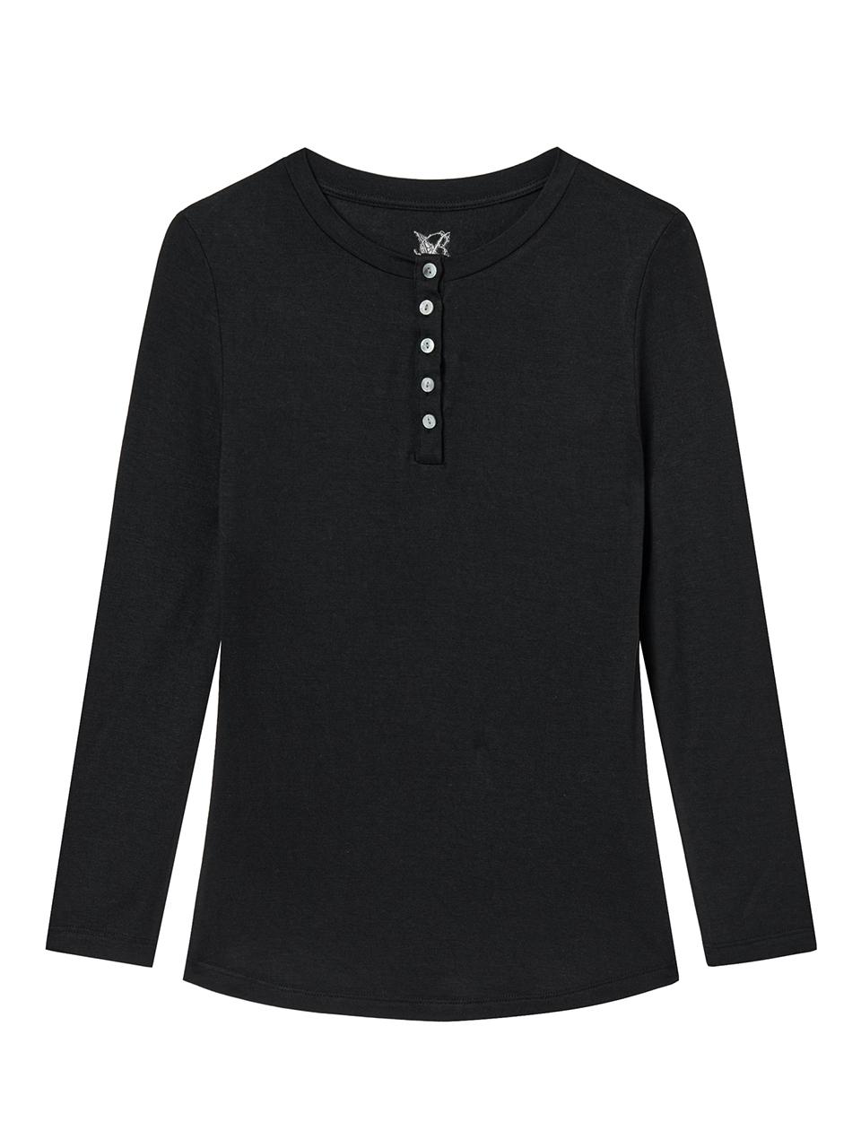 2000 Archives AB HENLEY NECK TOP (BLACK)