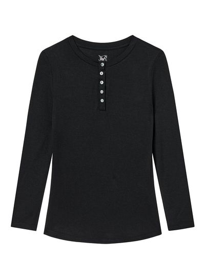 2000 Archives AB HENLEY NECK TOP (BLACK)