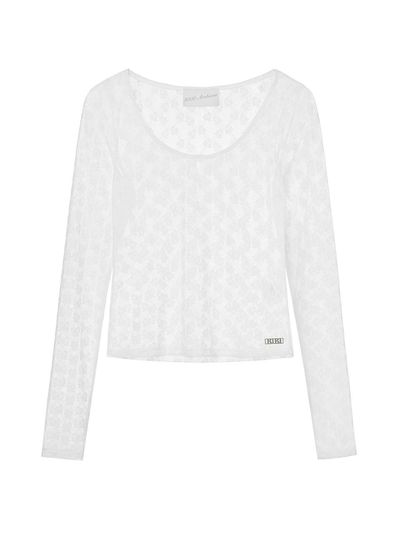 2000 Archives LACE SHEER TOP (WHITE)