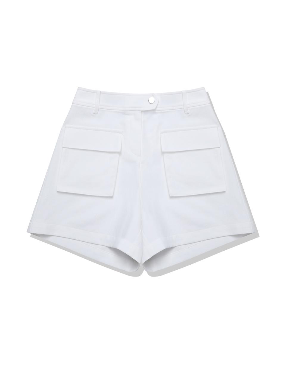 20TH HOLE Cargo Elastic Waist Out-Pocket Shorts Pants Golf [WHITE]