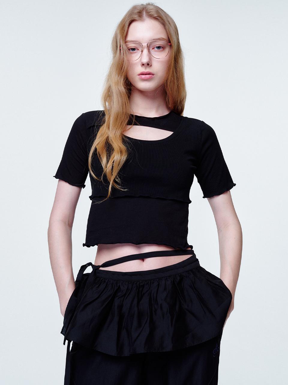 2113 studio Ruffle Wrap Belt Skirt [Black]