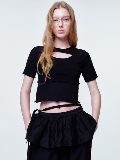 2113 studio Ruffle Wrap Belt Skirt [Black]