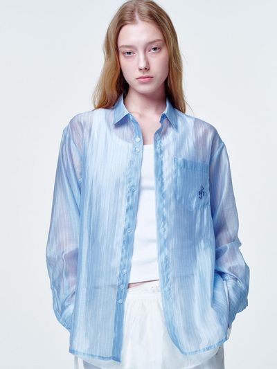 2113 studio See through Shirts [Blue]