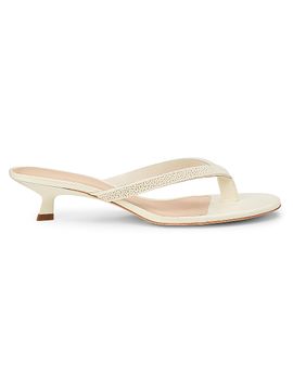 22élevé Women's 40MM Beaded Leather Thong Sandals
