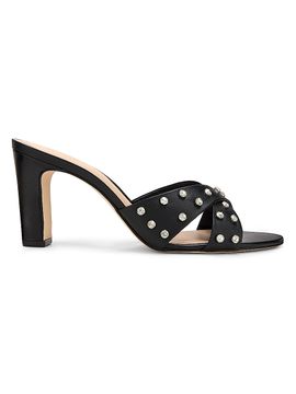 22élevé Women's 80MM Crystal-Embellished Leather Block-Heel Sandals