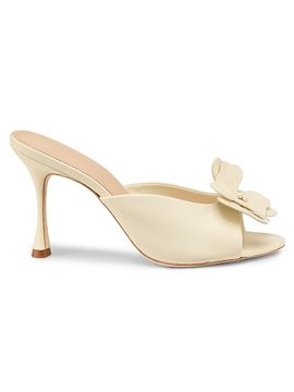 22élevé Women's 90MM Floral Appliqué Leather Mules