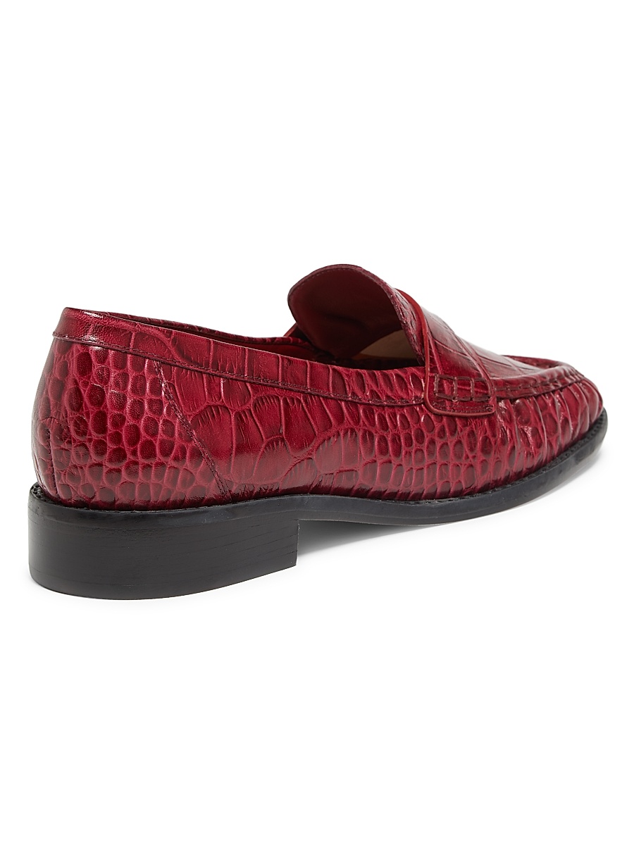 22élevé Women's Classic Crocodile-Embossed Loafers