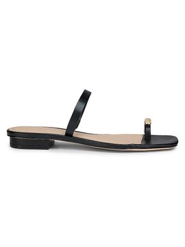 22élevé Women's Leather Toe Ring Sandals