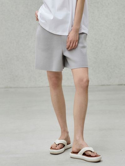 24/7 series for Women Double Knit Lounge Shorts_Gray