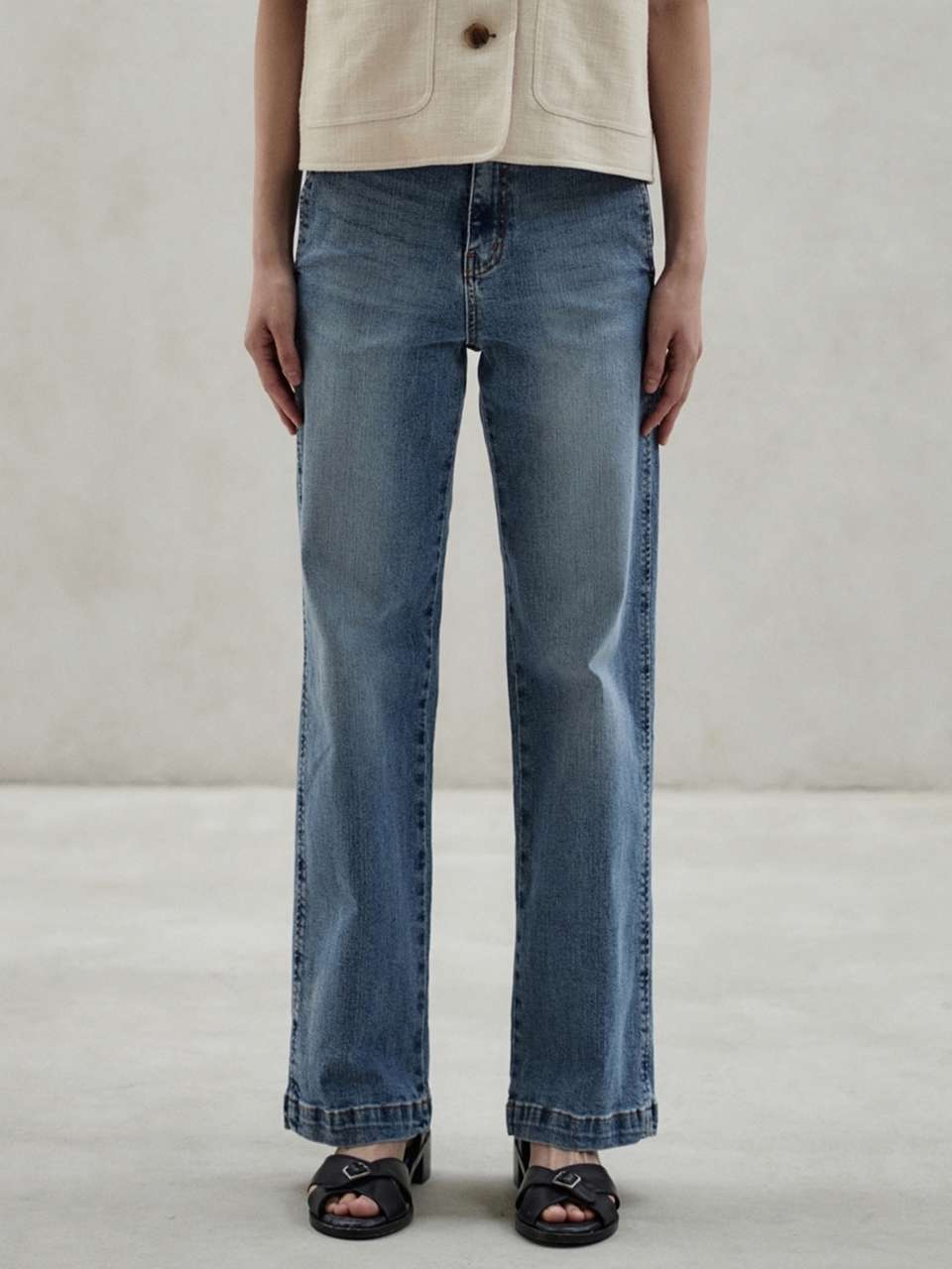 24/7 series for Women Straight Long Length Jeans_Light Blue