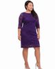 24seven Comfort Apparel 24seven Comfort Apparel 24seven Comfort Elevate Curvy Elegant Floral Lace Three-Quarter Sleeve Dress - 2