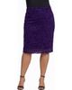 24seven Comfort Apparel 24seven Comfort Apparel 24seven Comfort Elevate Curvy Lace Elastic Waist and Knee Length Pencil Skirt - 1