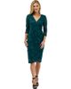 24seven Comfort Apparel 24seven Comfort Apparel 24seven Comfort Elevate Womens Lace Wrap Dress with Three-Quarter Sleeves - 1